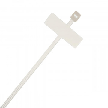 Image for White Plastic Cable Tie 100mm x 2.8mm with space to mark ID (Pack of 100)